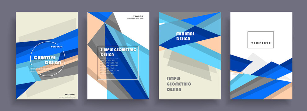 Covers with minimal designs. Abstract backgrounds. Vector frame for text Modern Art graphics for hipsters