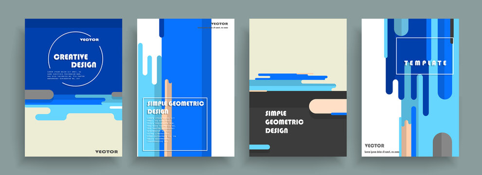 Covers with minimal designs. Abstract backgrounds. Vector frame for text Modern Art graphics for hipsters