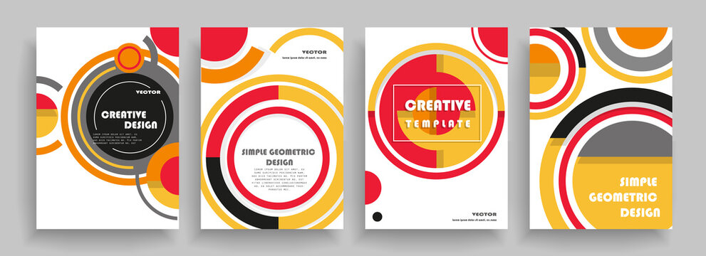 Covers with minimal designs. Abstract backgrounds. Vector frame for text Modern Art graphics for hipsters