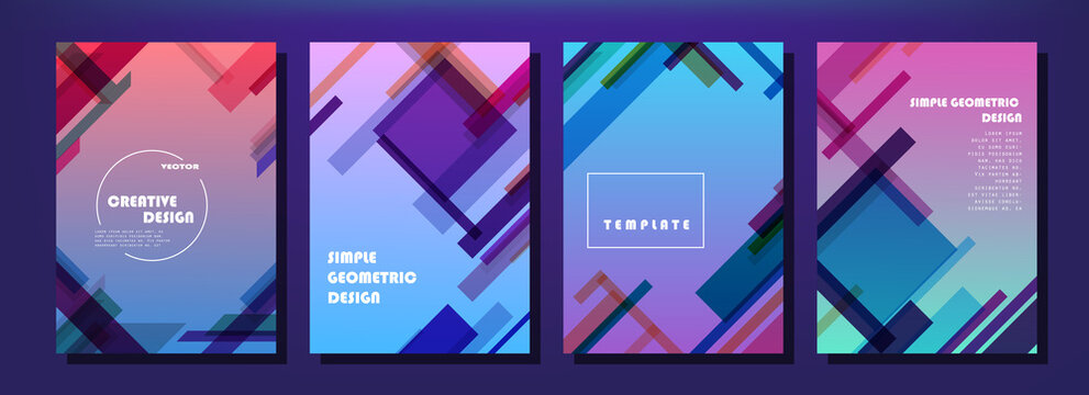 Covers with minimal designs. Abstract backgrounds. Vector frame for text Modern Art graphics for hipsters