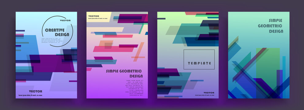 Covers with minimal designs. Abstract backgrounds. Vector frame for text Modern Art graphics for hipsters