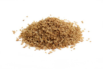 Wall Mural - Buckwheat flakes isolated on white background. Healthy buckwheat flakes. Healthy food.