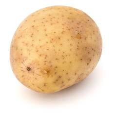 Sticker - new potato tuber isolated over white background cutout.