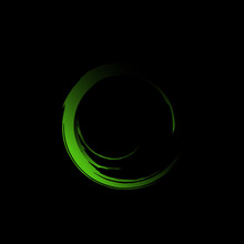 Abstract Green Circle On Black Background
