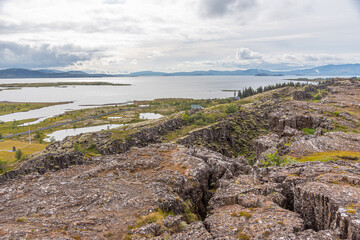 Wall Mural - Thingvallavatn lake an thingvellir national park in Iceland