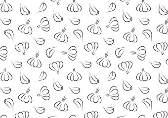 Garlic pattern wallpaper. Garlic vector. wallpaper. Garlic symbol vector.