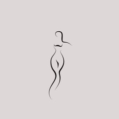 Wall Mural - woman silhouette icon vector logo design