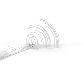 Poster - 3D rendering abstract background with waves. Creative Architectural Concept.