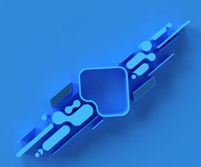 Poster - 3D rendering abstract background with waves. Creative Architectural Concept.