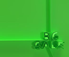 Wall Mural - 3d render big sale text. 3d illustration graphic design.