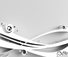 Poster - 3d rendering abstract background with waves. creative architectural concept.