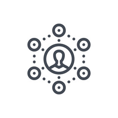 Poster - social connections line icon. people network vector outline sign.