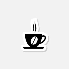 Wall Mural - Coffee cup sticker icon