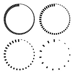 Poster - Set stripes around the circle logo countdown, vector circular icon with stripes around perimeter, time sign