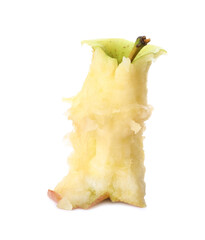 Wall Mural - Apple core on white background. Composting of organic waste