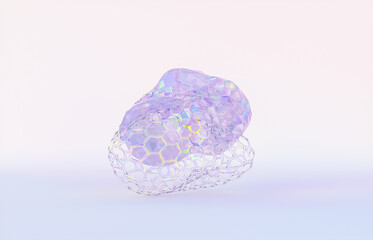 Aufkleber - Beauty fashion podium backdrop for product display with abstract iridescent gem stone. 3d render. 