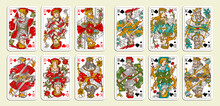 Classic Playing Cards Design Templates, King, Queen, Jack.