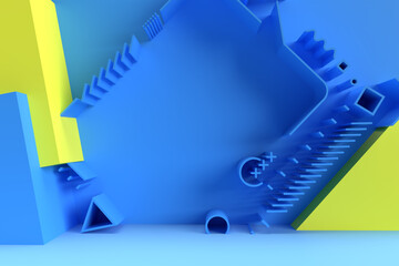 Poster - 3d render abstract background. 3d flyer and poster illustration design.