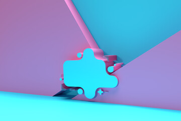 Fototapete - 3d render frame surface abstract background. digital 3d illustration design.