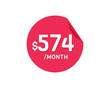 © Rubel - $574 Dollar Month. 574 USD Monthly sticker