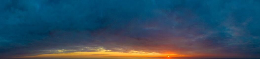 Wall Mural - panorama sunrise sky and cloud at morning background image . panorama sky and cloud.