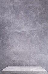 Wall Mural - Grey shelf or tabletop near concrete wall background