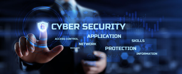 Wall Mural - Cyber security. Data privacy. Cyber attack protection. Information Technology, Business and internet concept.