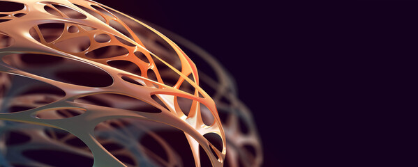 Leinwandbilder - Neural network in a synthetic organism. Nanotechnology and networking. Fantastic macrocosm. Abstract full color poster, picture for interior with 3D illustration