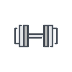 Poster - Dumbbell color line icon. Gym and sports equipment vector outline colorful sign.