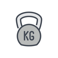Poster - Kettlebell color line icon. Gym and sports equipment vector outline colorful sign.