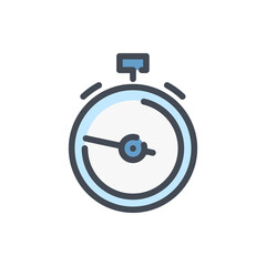 Poster - Sport timer color line icon. Stopwatch vector outline colorful sign.