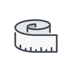 Poster - Measuring tape color line icon. Measure and Ruler vector outline colorful sign.