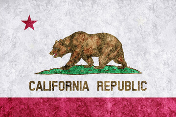 Wall Mural - Metallic California state flag, California flag background