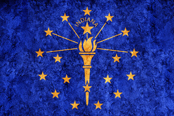 Wall Mural - Metallic Indiana state flag, Indiana flag background