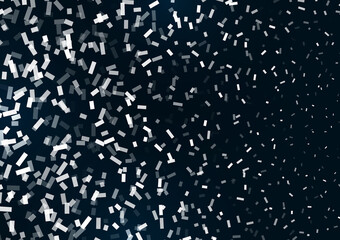Poster - Background of scattered intersecting rectangles. A pattern of random particles, tiles, mosaics. Bright design element. Vector
