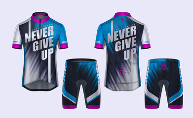 Cycling Jerseys mockup,t-shirt sport design template,uniform for bicycle apparel.