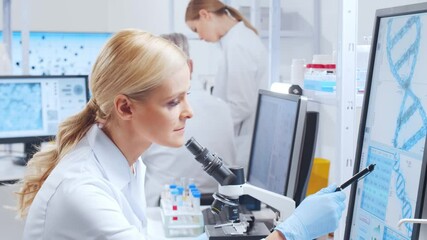 Wall Mural - professional team of scientists is working on a vaccine in a modern scientific research laboratory. 