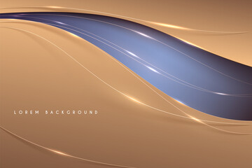 Wall Mural - Abstract soft gold background with glow lines