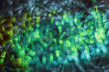 Aufkleber - Beautiful optical abstract multicoloured  bokeh in the darkness  background.
