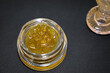 Cannabis Live Resin with a Glass Carb Cap