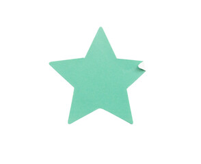 blue star shape paper sticker label isolated on white background
