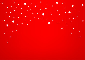 Poster - White confetti on red background. Design template