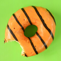 Sticker - Orange donut covered with pink icing