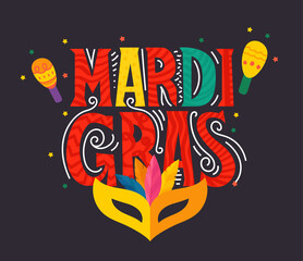 Aufkleber - Mardi Gras Carnival party vector banner