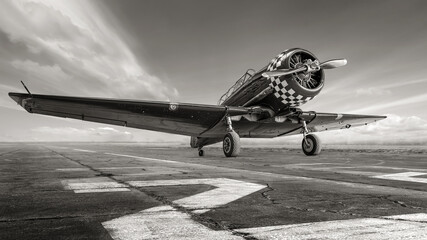 Wall Mural - historical aircraft on a runway