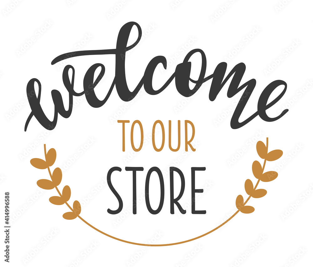 Welcome to our store hand drawn lettering logo icon in  display picture 2