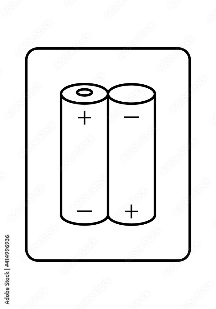 Icono de pilas con rectángulo redondeado Stock Vector | Adobe Stock