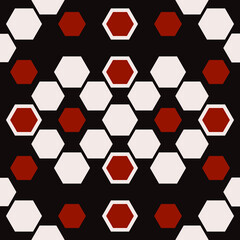 Aufkleber - Hexagonal red white shapes pattern. Vector pattern red and white.