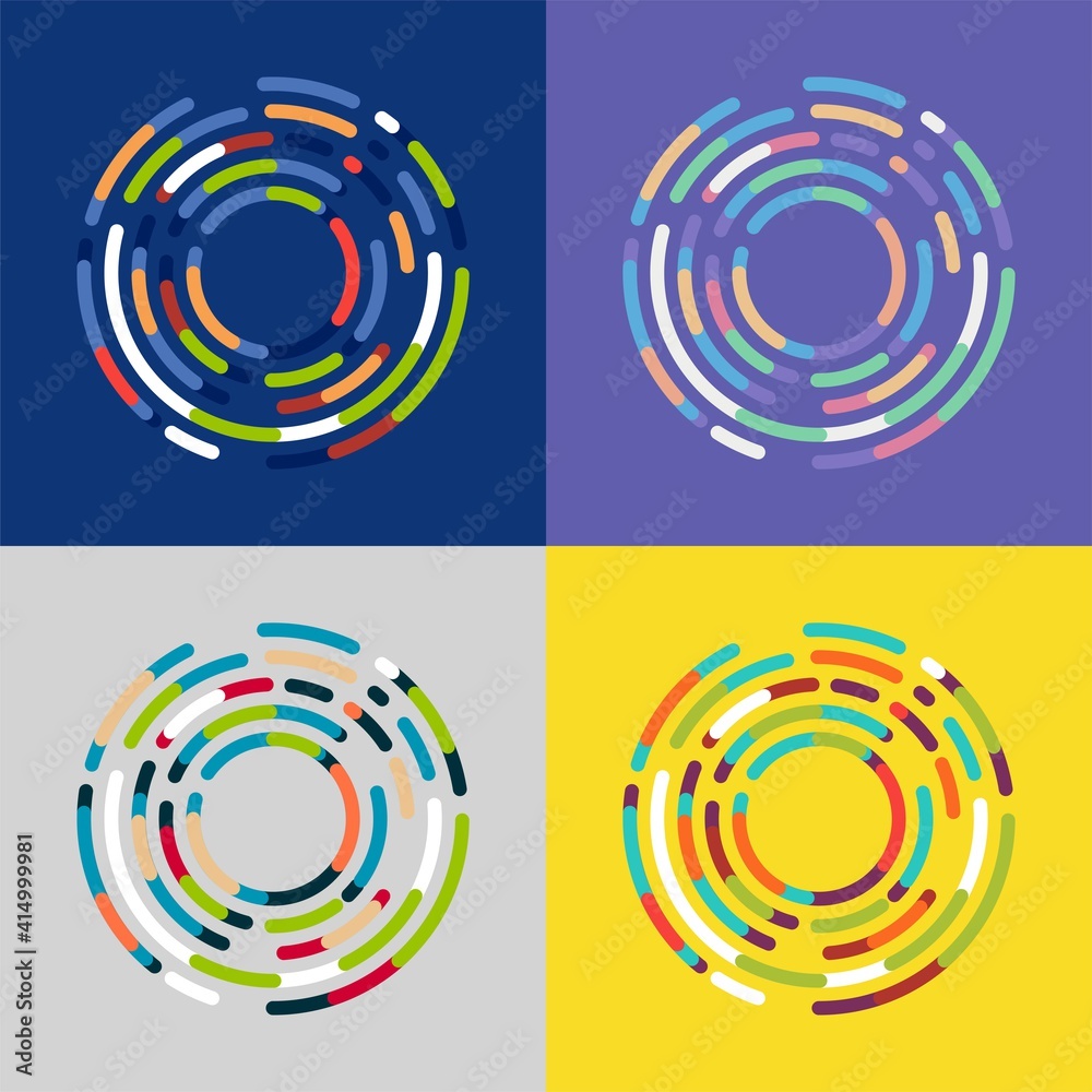 vector abstract radial background of concentric ripple circles Stock ...