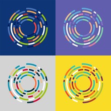 Vector Abstract Radial Background Of Concentric Ripple Circles